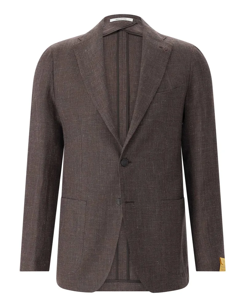 Tagliatore Sakko mit Leinen & Baumwolle Braun