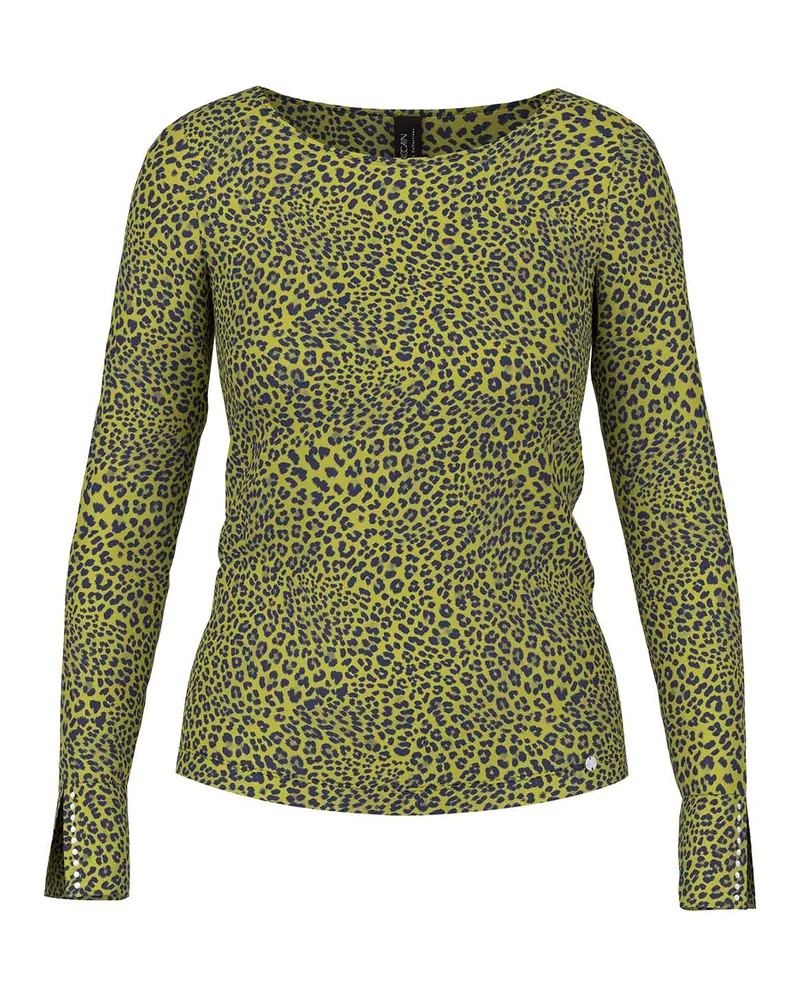 Marc Cain Langarmshirt mit Leo-Print Grün