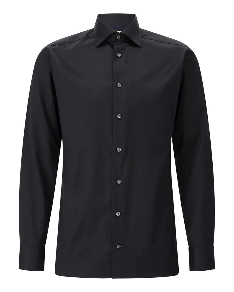 Eton Slim-Fit Twillhemd Schwarz
