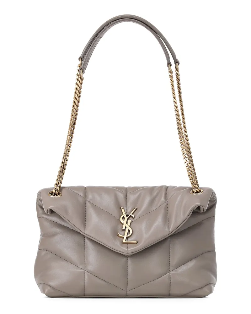 Saint Laurent Tasche Puffer aus Lammleder Grau