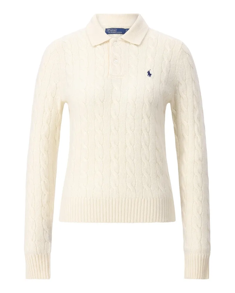 Ralph Lauren Strickpullover mit Zopfstrick Creme