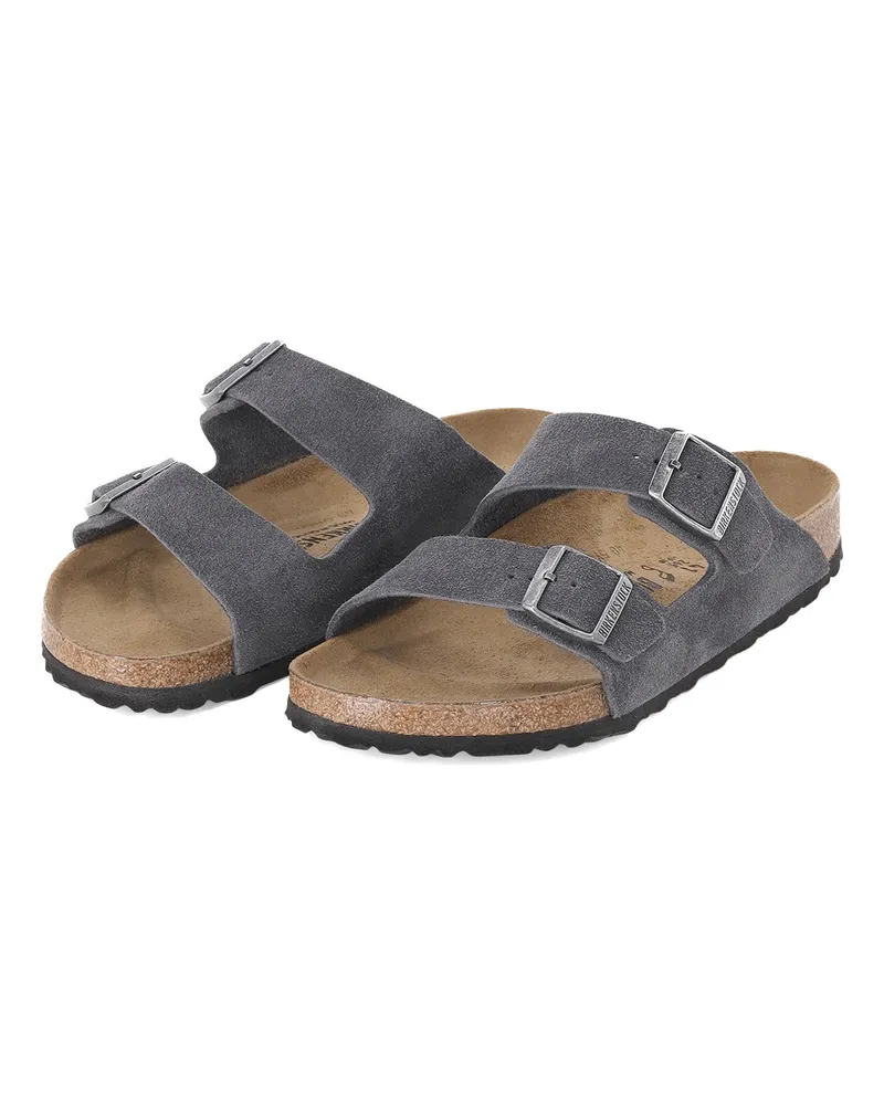 Birkenstock Sandalen aus Veloursleder Dunkelgrau