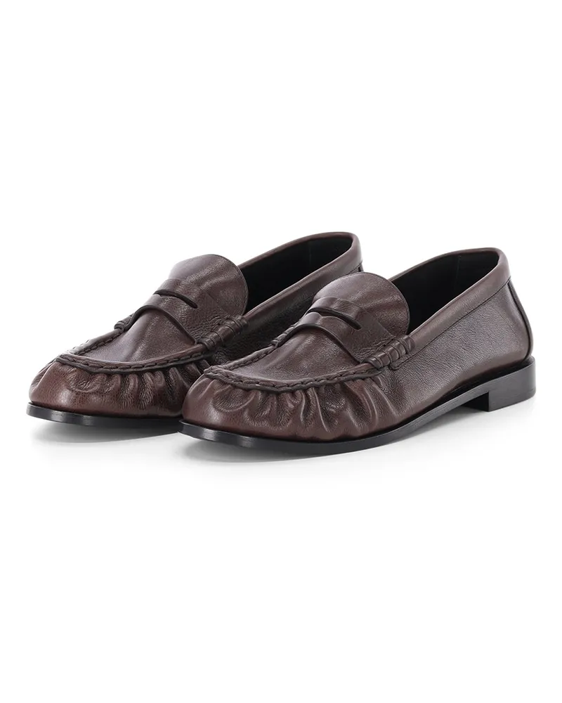 Saint Laurent Loafers aus Leder Dunkelbraun