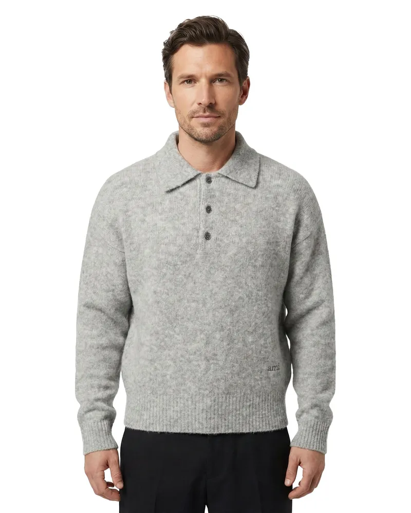AMI Paris Pullover aus Alpaka-Mix Grau