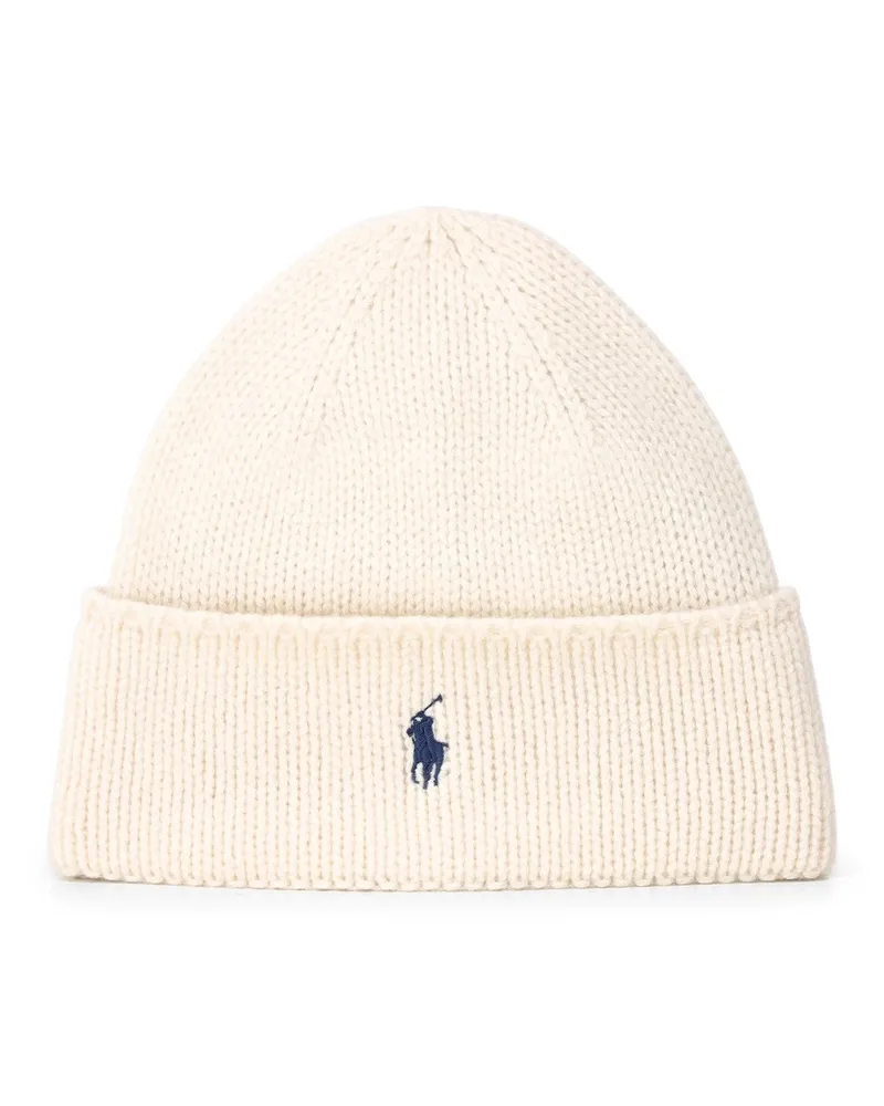 Ralph Lauren Beanie mit Logo Creme