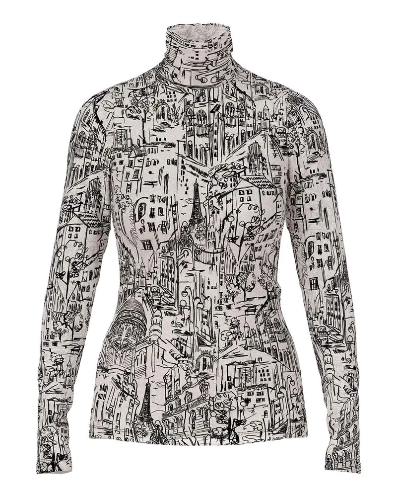 Marc Cain Langarmshirt mit Print Grau