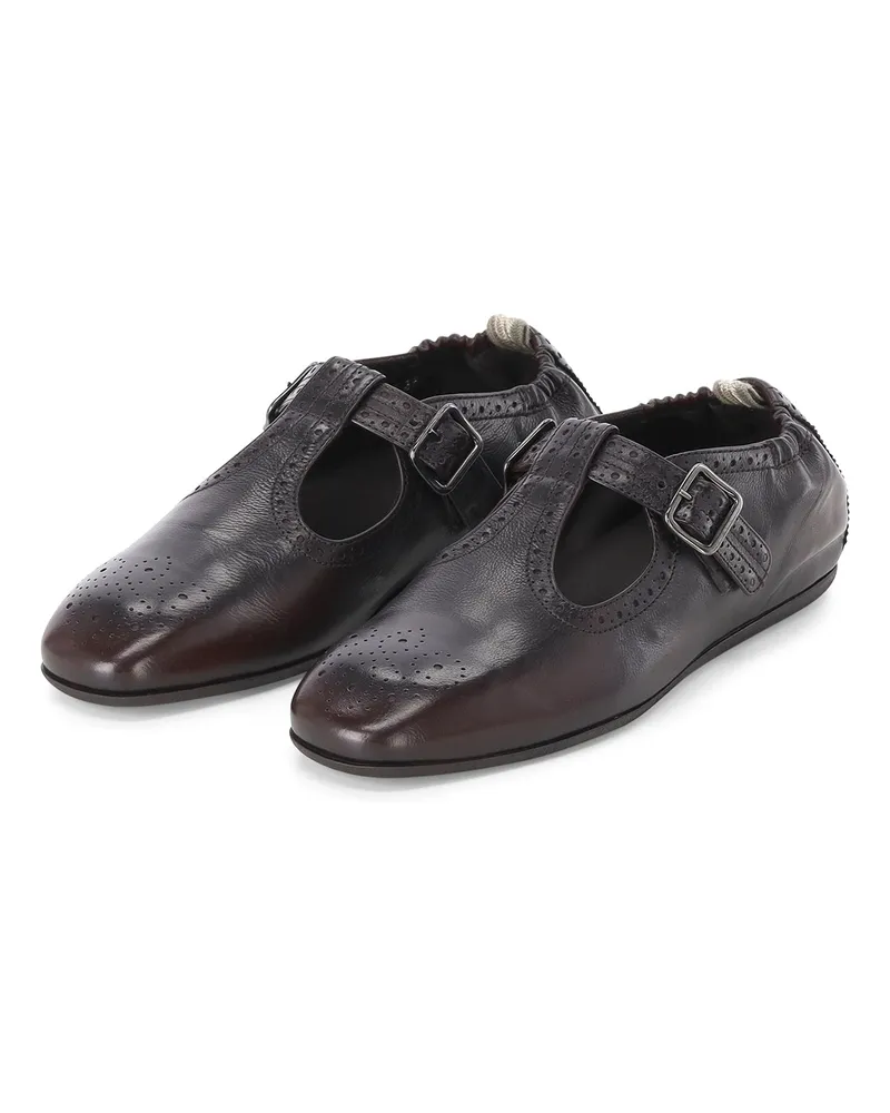 Officine Creative Italia Schuhe aus Leder Dunkelbraun