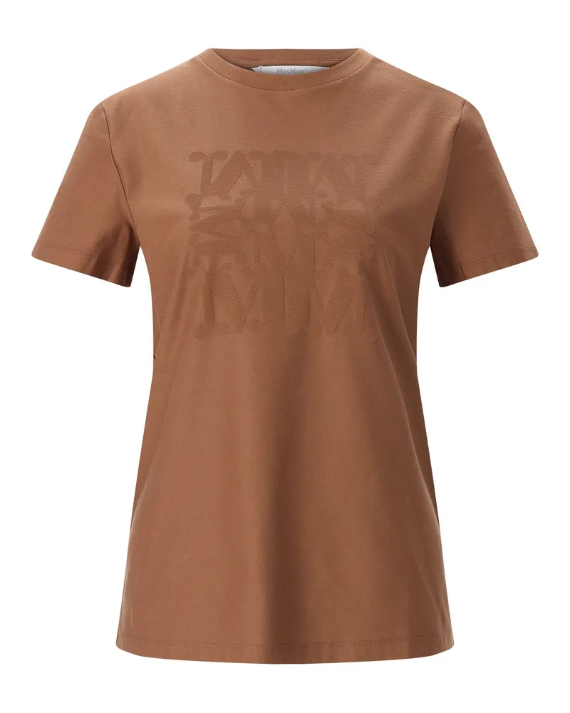 Max Mara T-Shirt Panfilo aus Baumwoll-Mix Braun