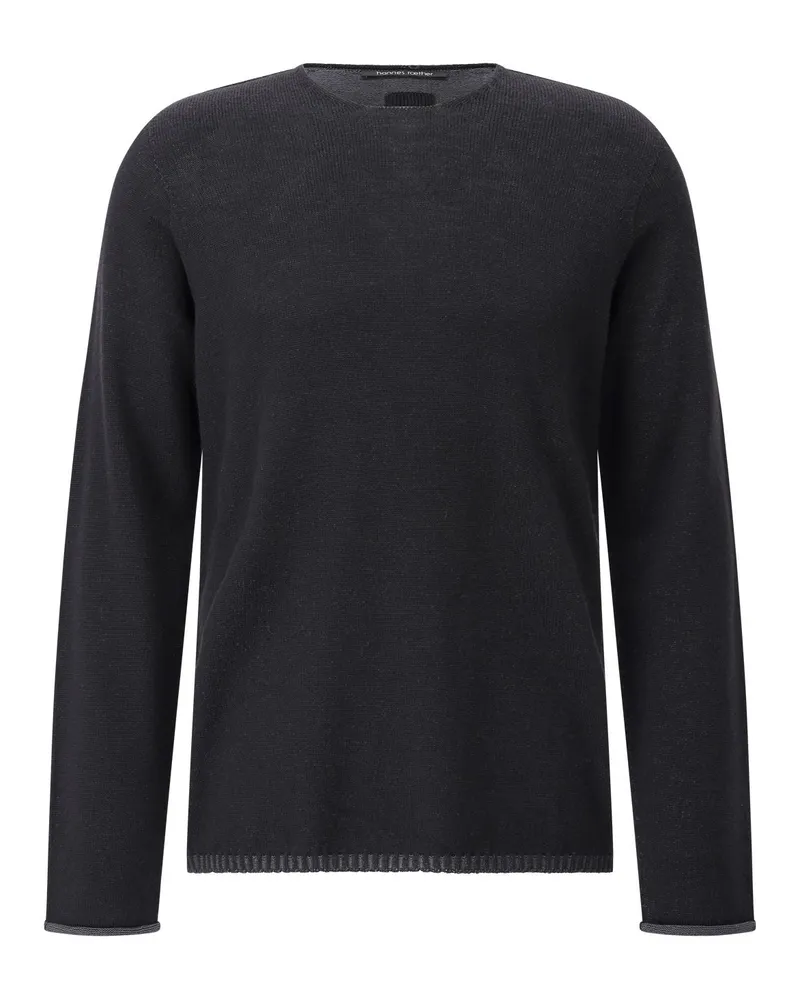 Hannes Roether Strickpullover mit Rundhalsausschnitt Schwarz