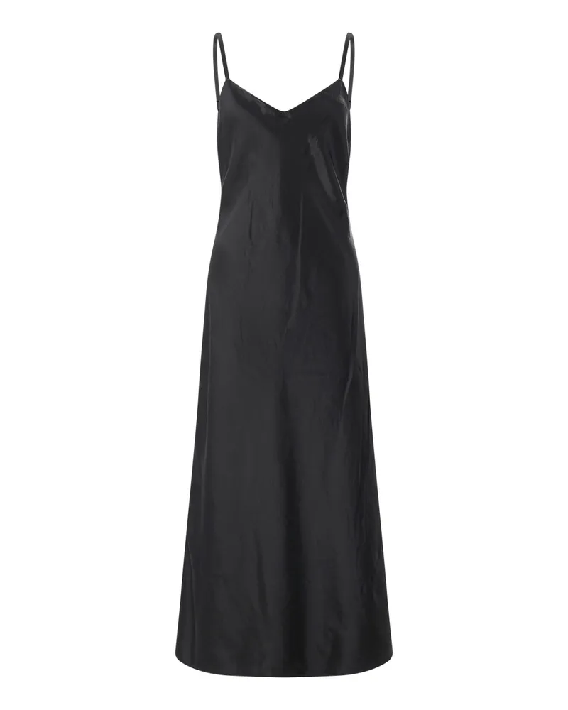 Vince Maxikleid aus Satin Schwarz