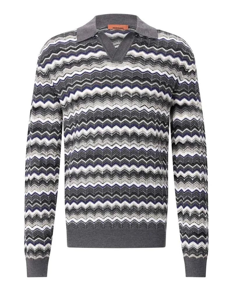 Missoni Wollpullover mit Zick-Zack-Muster Grau