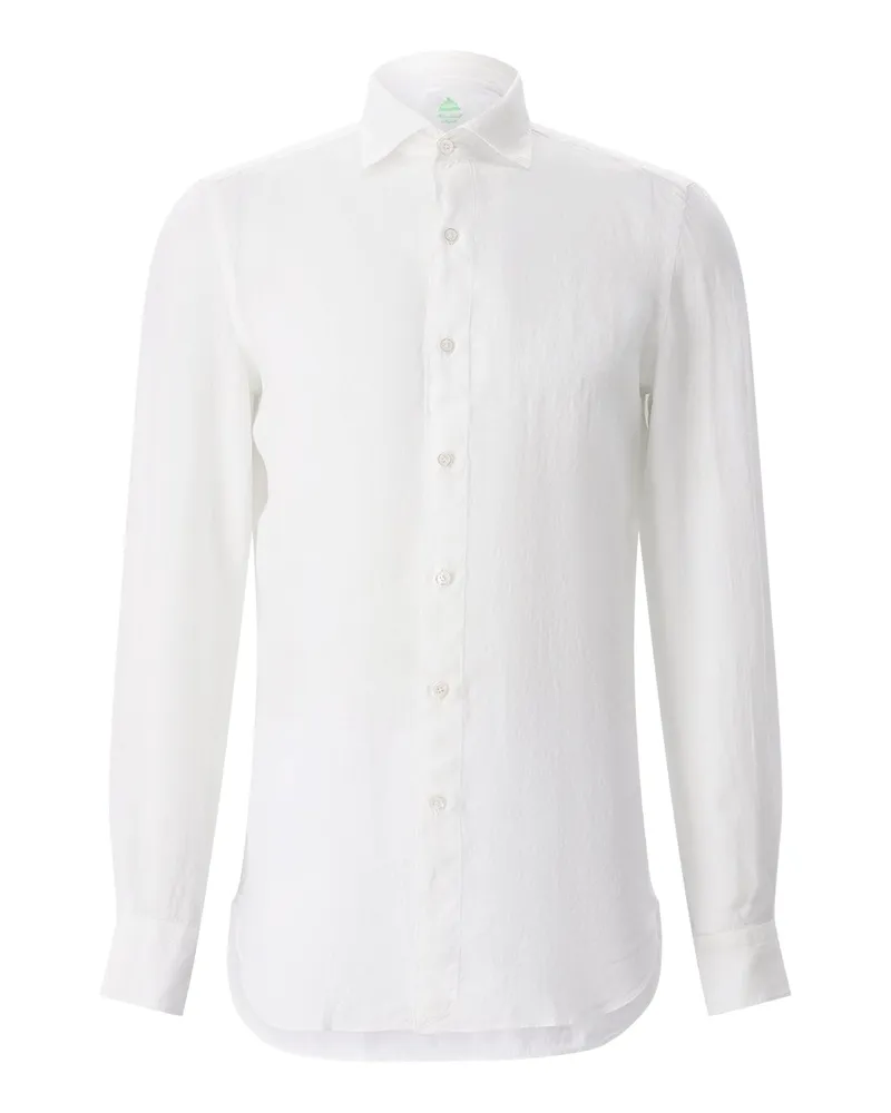 Finamore 1925 Hemd aus Leinen Weiß