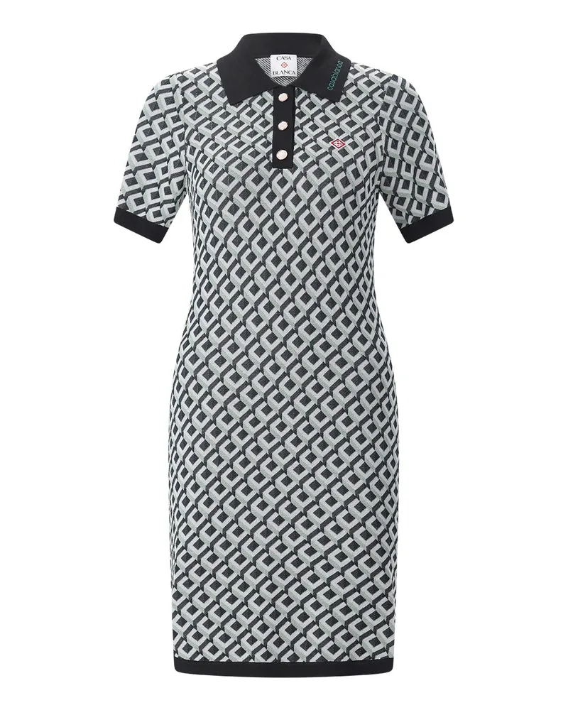 Casablanca Paris Midi-Kleid mit Polo-Kragen Grün