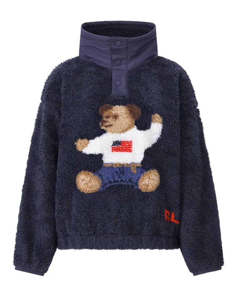 Ralph Lauren Sweatshirt aus Teddyfell Dunkelblau