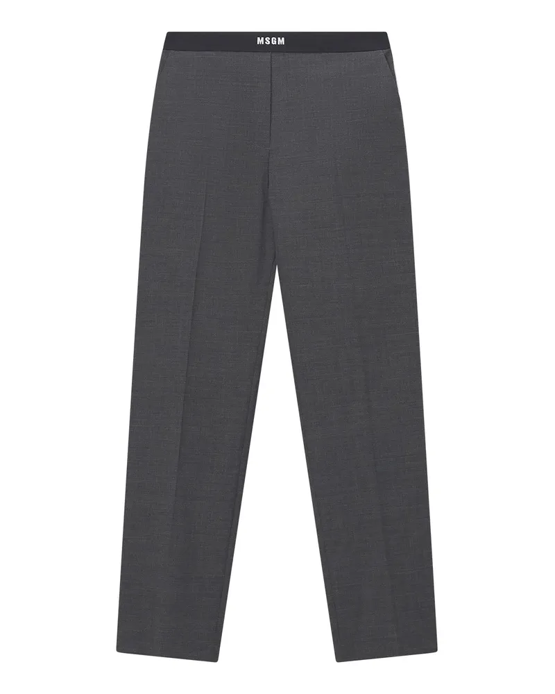 MSGM Straight-Fit Hose aus Woll-Mix Grau
