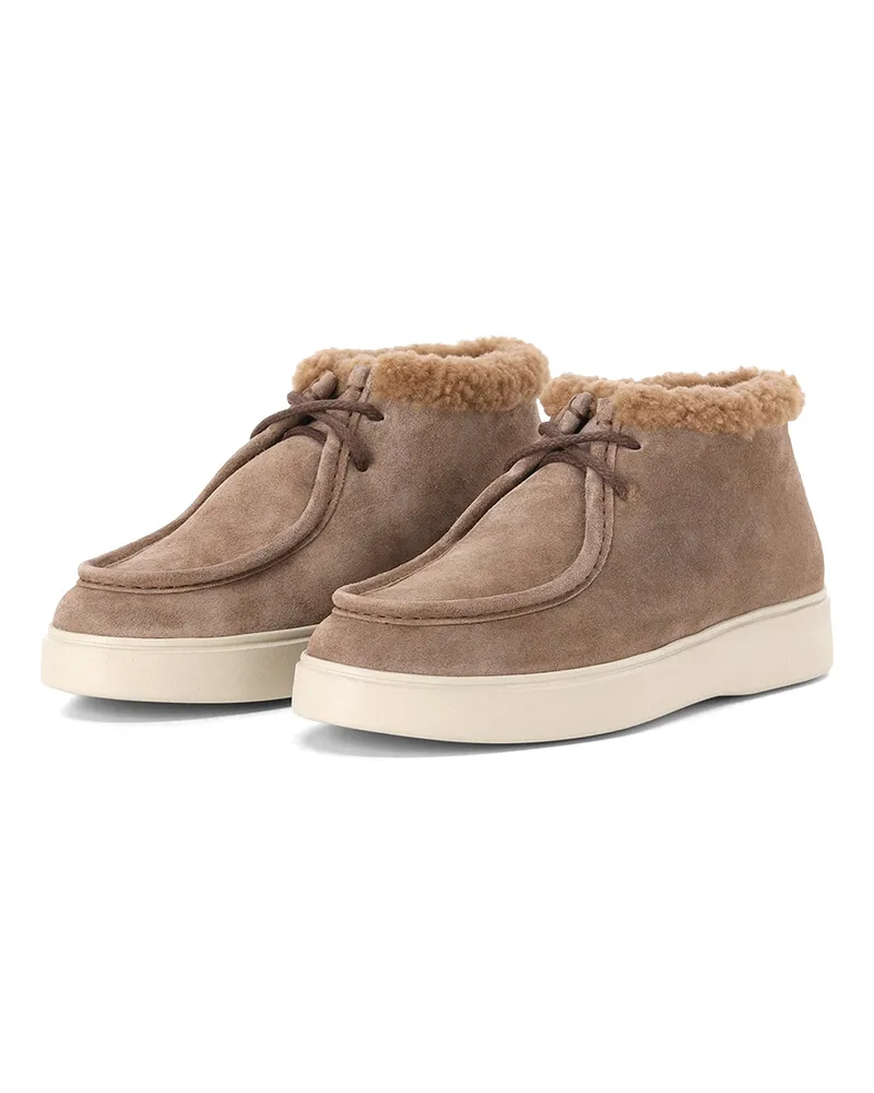 Officine Creative Italia Boots Frame 110 aus Veloursleder Hellbraun