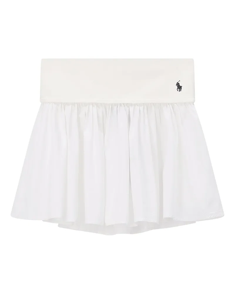 Ralph Lauren Minirock mit Volantsaum Weiß