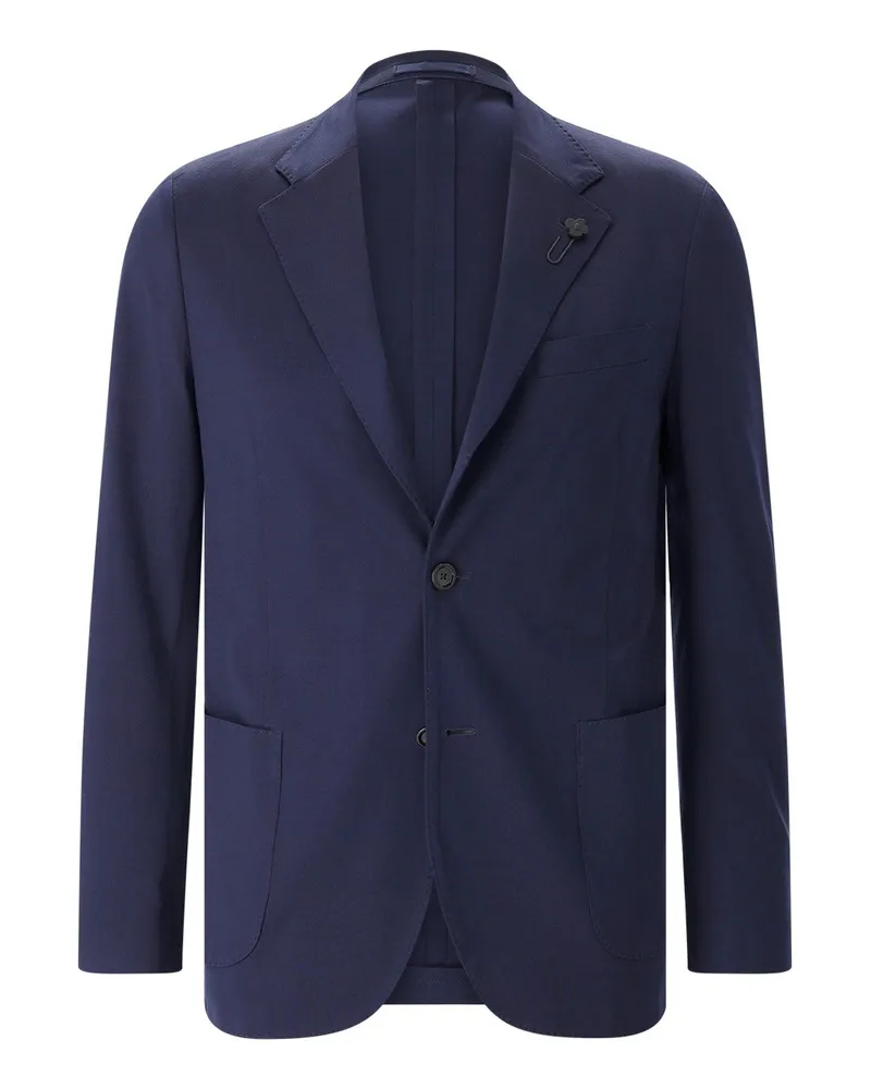 LARDINI Sakko aus Seide Dunkelblau