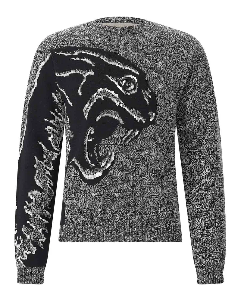 Valentino Garavani Pullover aus Schurwolle & Baumwolle Schwarz