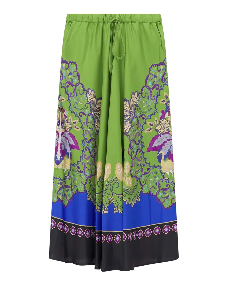 La DoubleJ Midirock aus Seide Grün