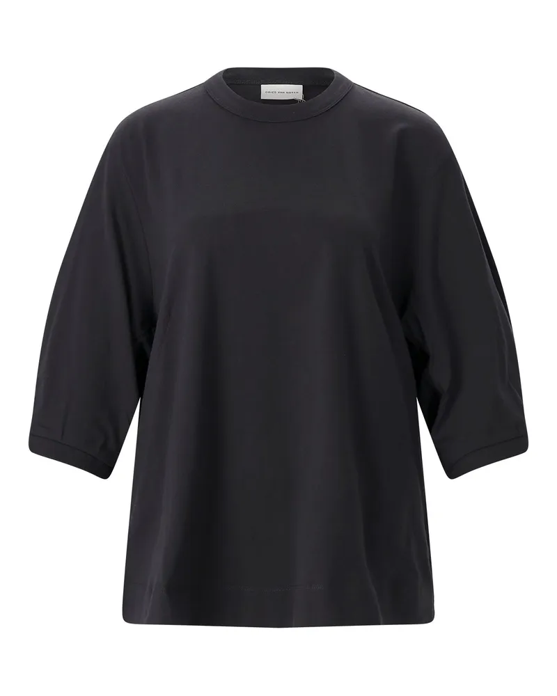 Dries van Noten T-Shirt aus Baumwolle Schwarz