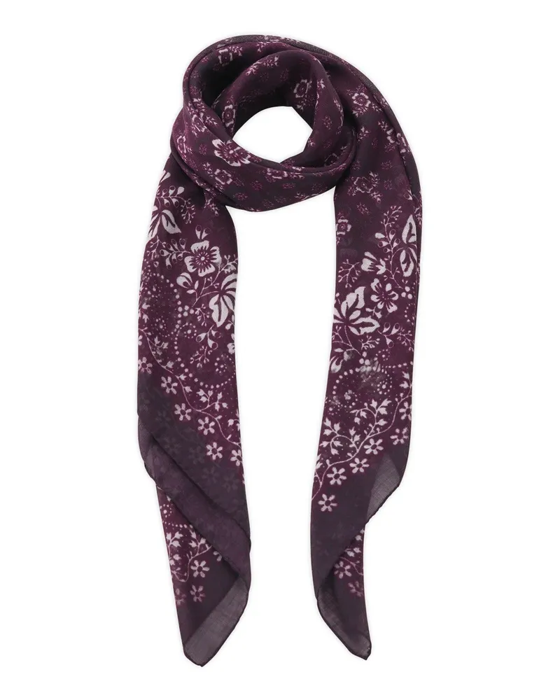 Massimo Alba Tuch mit Blumenprint Dunkellila