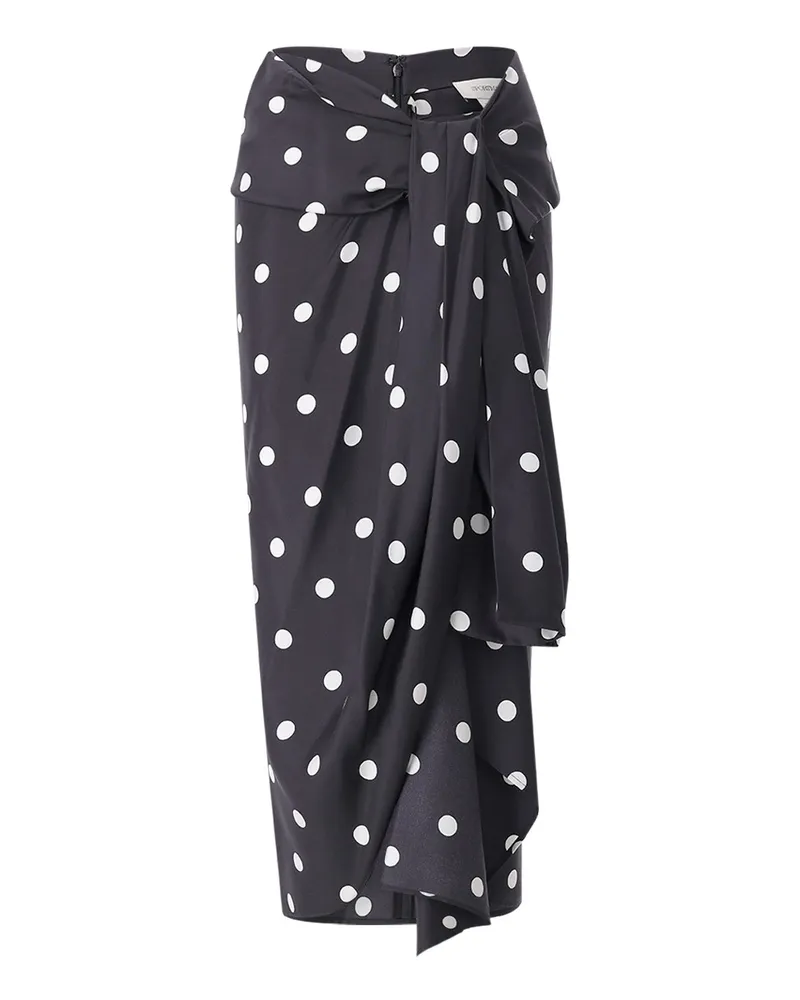 SPORTMAX Gepunkteter Midirock Gentile Dunkelblau