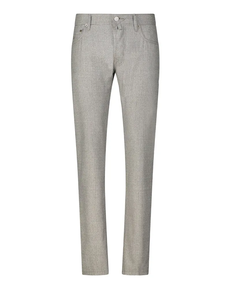 Jacob Cohën Slim-Fit Stoffhose Bard mit Karo-Muster Hellbraun