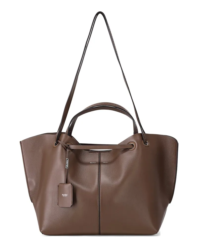 Max Mara Tasche Ed Doubles aus Leder Braun