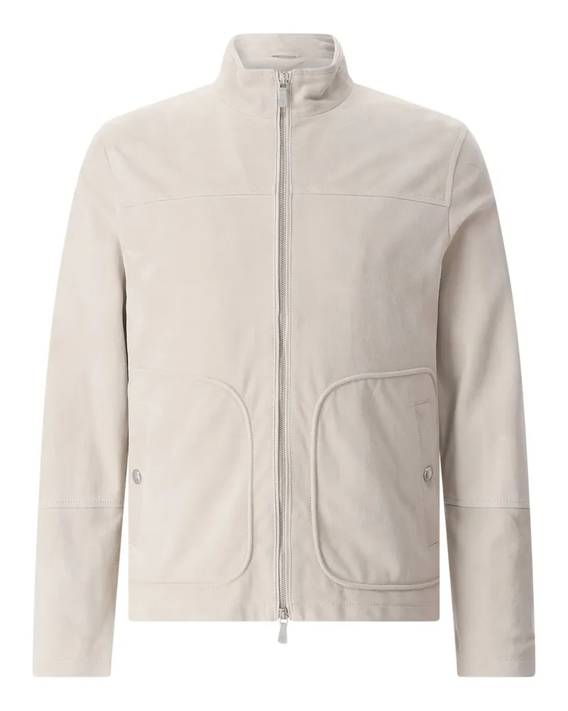 Eleventy Jacke aus Veloursleder Beige
