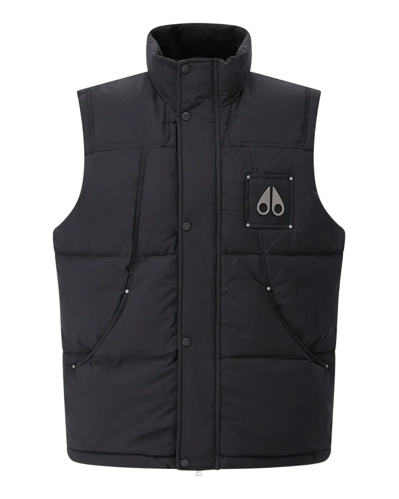 Moose Knuckles Steppweste mit Logo Schwarz
