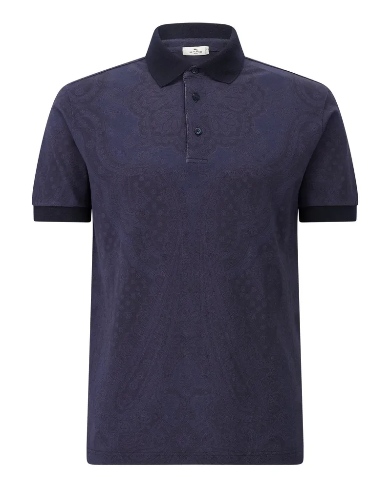 Etro Poloshirt mit Paisley-Muster Dunkelblau