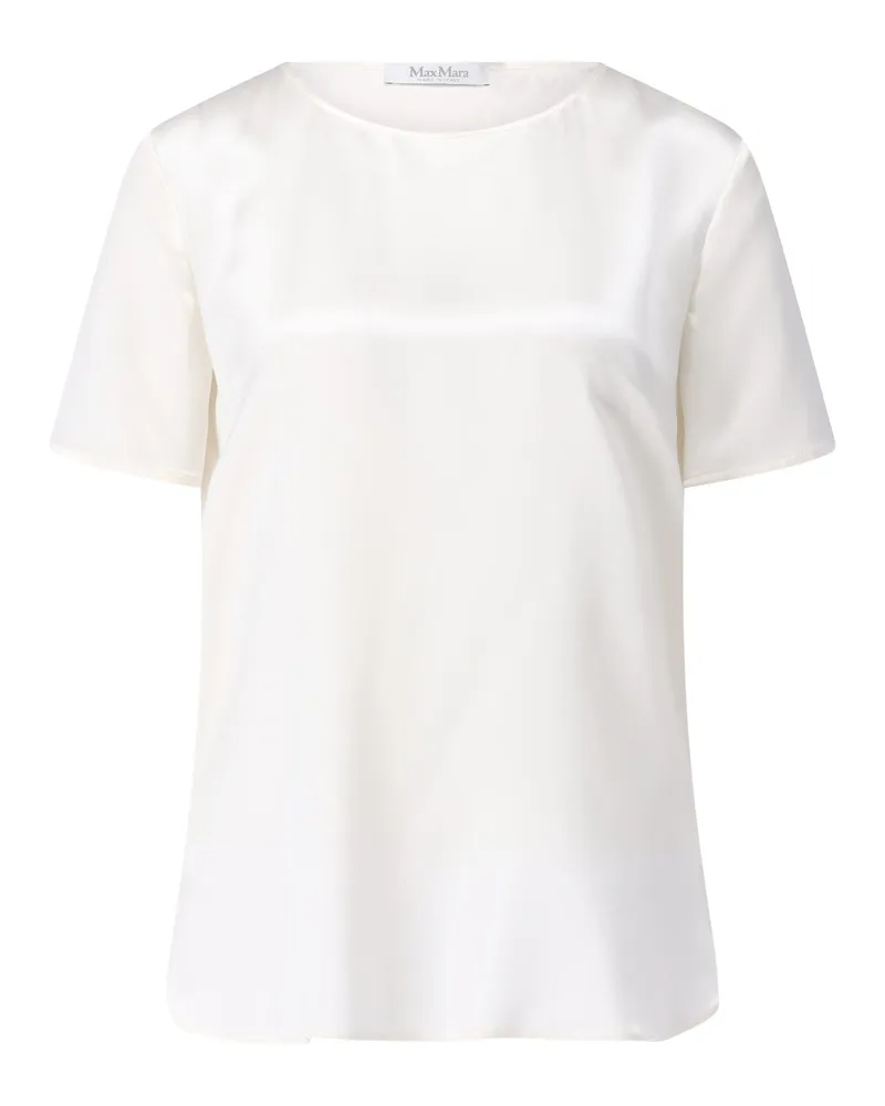 Max Mara T-Shirt Dida aus Seide Creme