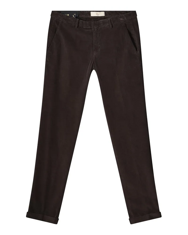 Briglia 1949 Slim-Fit Hose aus Baumwollmix Dunkelbraun