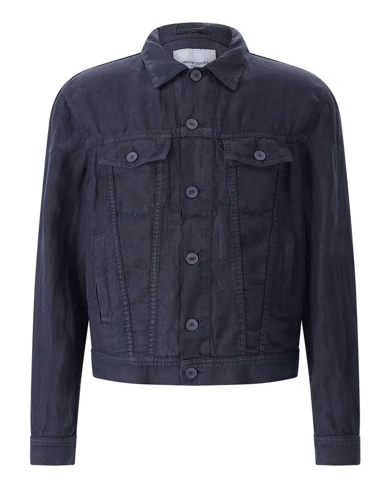 Jacob Cohën Jacke aus Leinen Resort Capsule Dunkelblau
