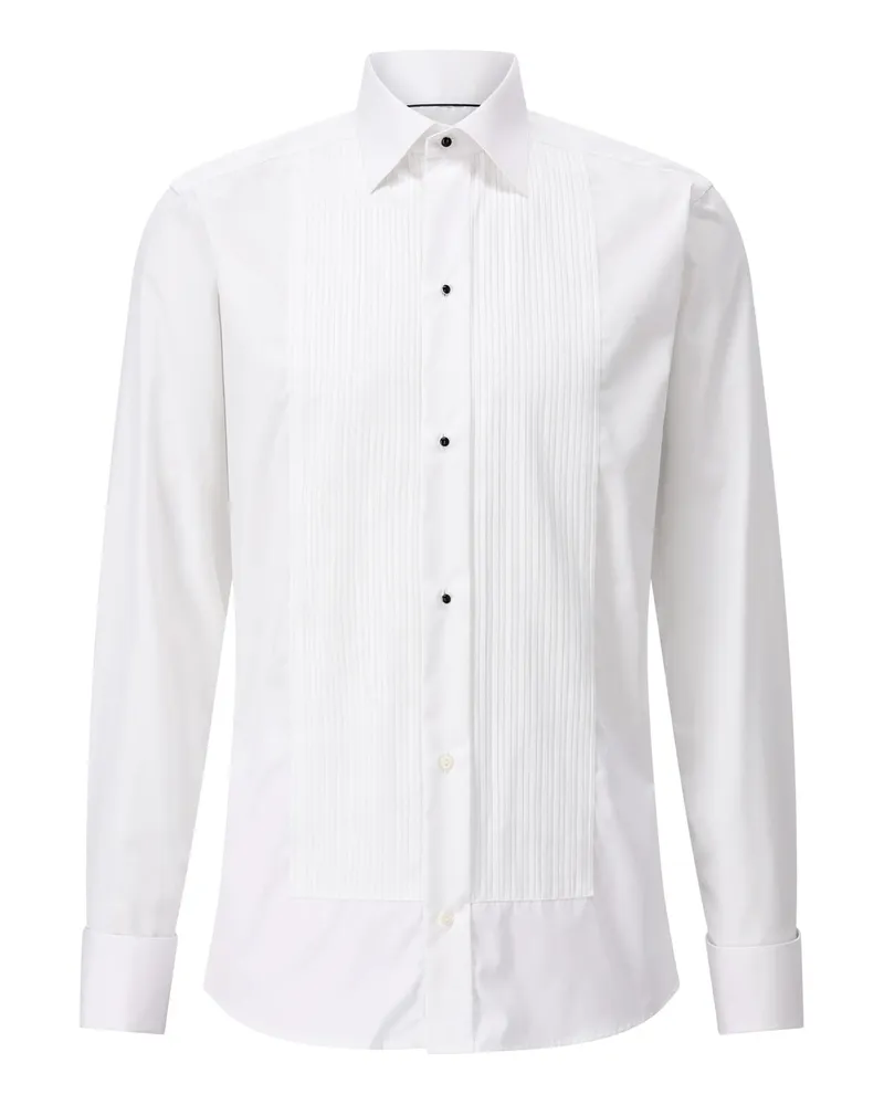 Eton Slim-Fit Twillhemd mit Plissee-Detail Weiß