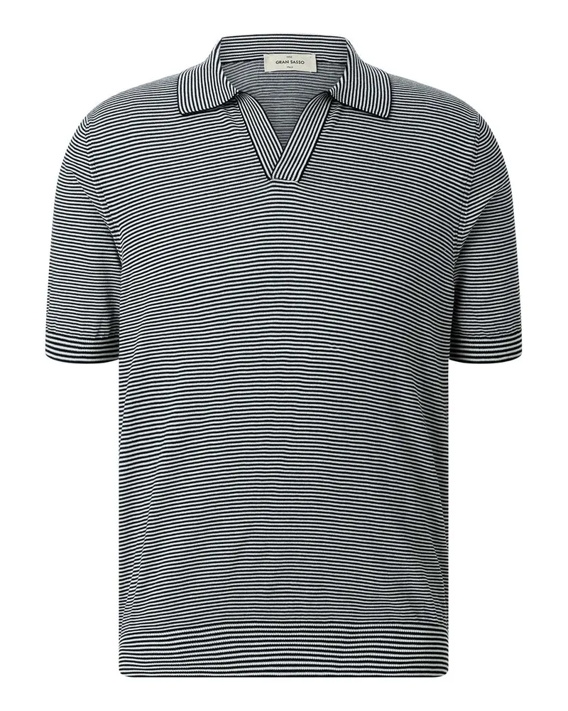 Gran Sasso Gestreiftes Poloshirt Schwarz