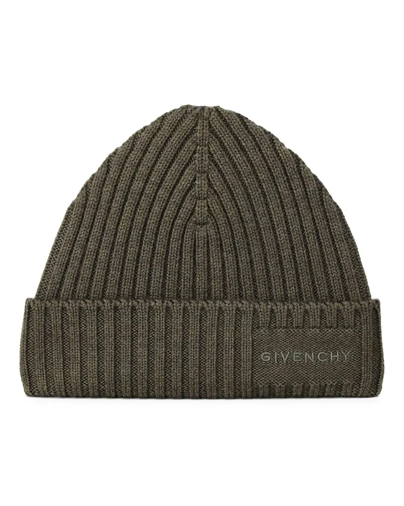 Givenchy Beanie mit Logo-Stickerei Dunkelgrün