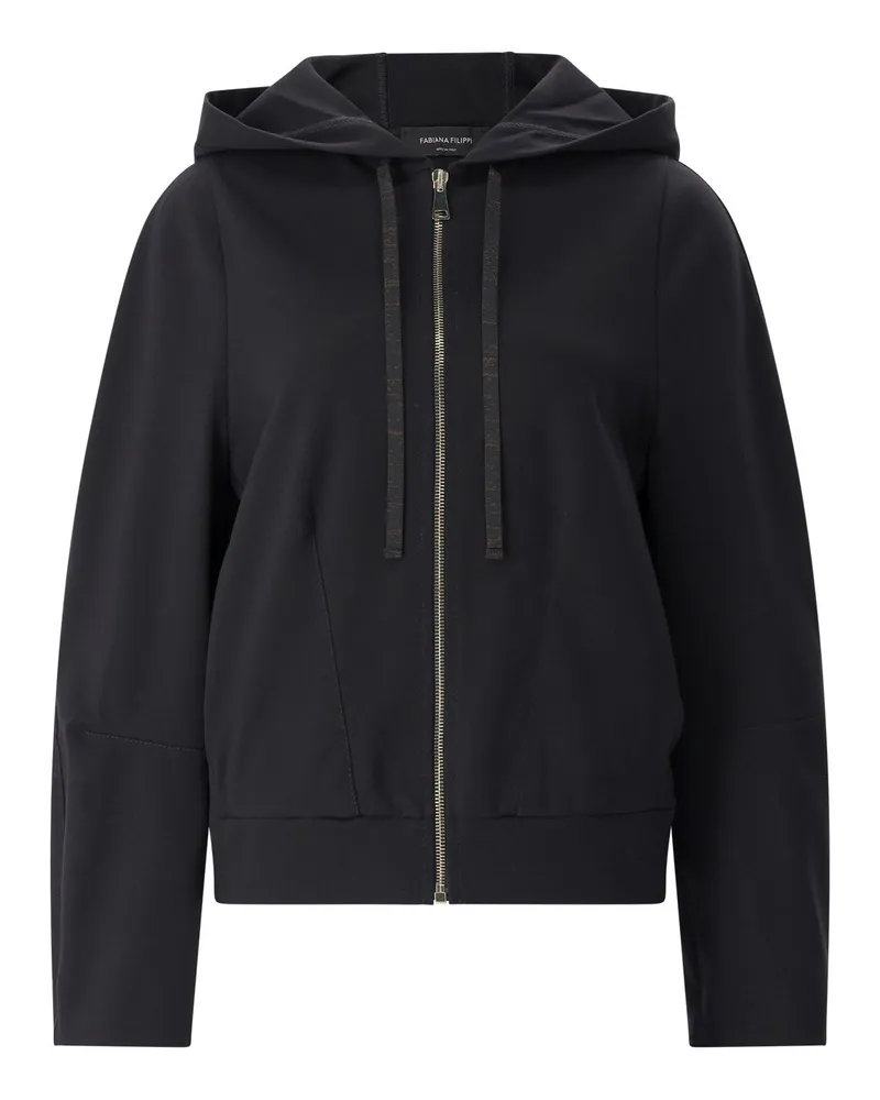 Fabiana Filippi Leichte Jacke mit Kapuze Schwarz