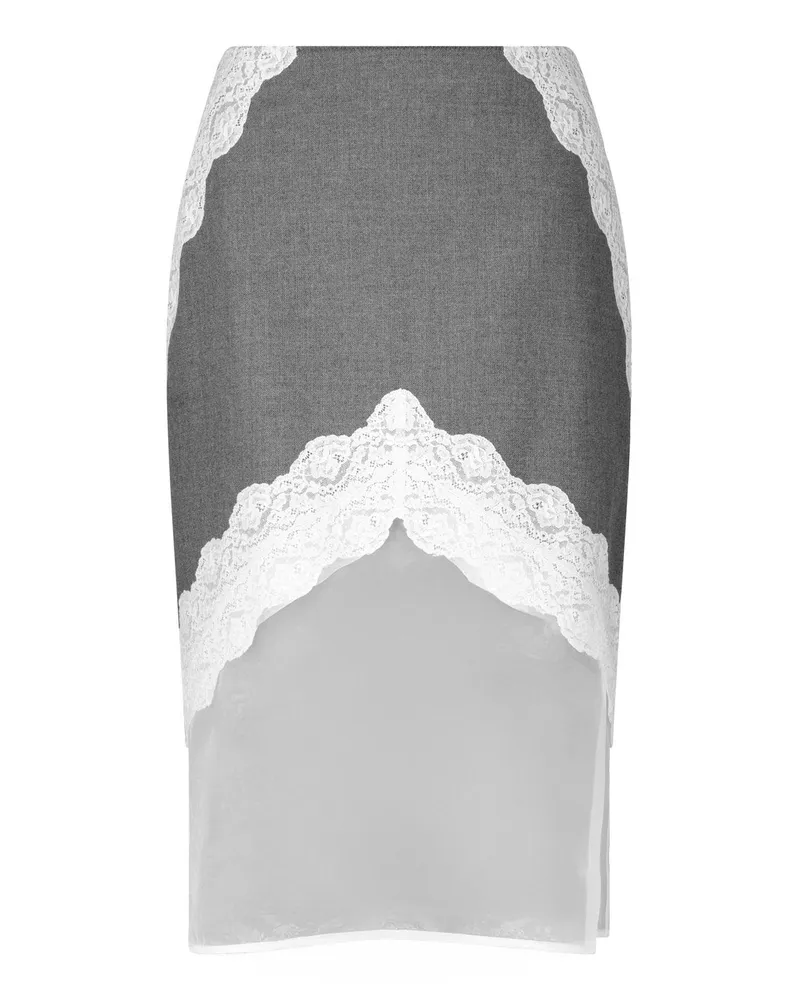 Jil Sander Midirock aus Wollcanvas Grau