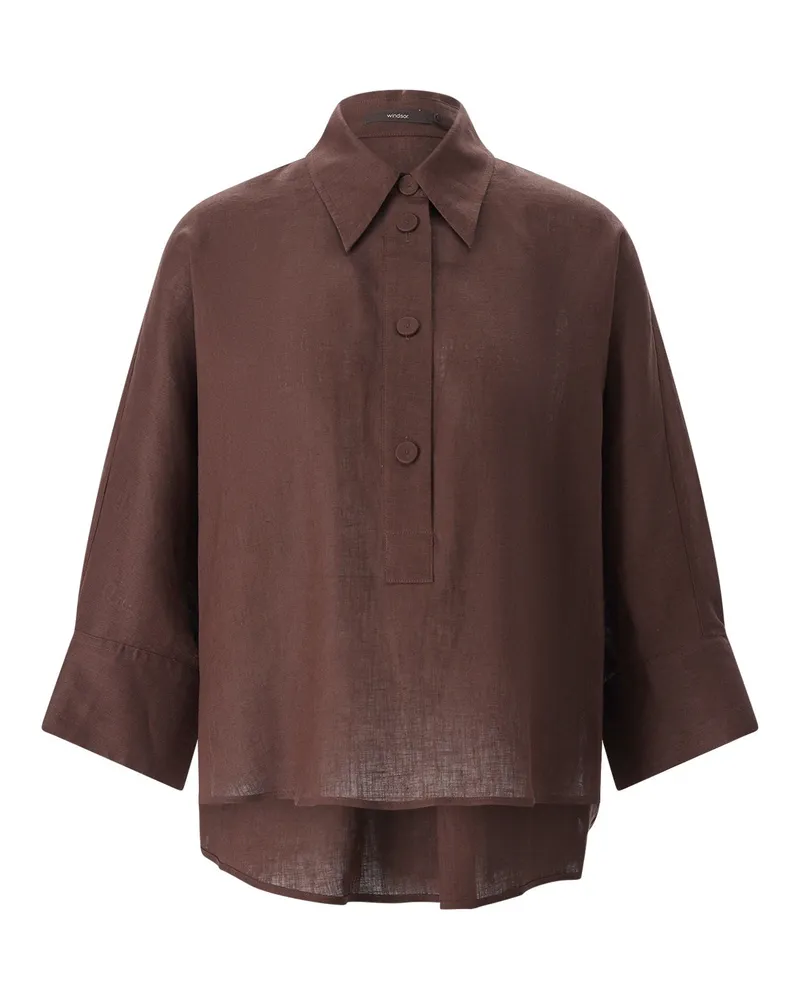 windsor. Hemdbluse aus Leinen Braun