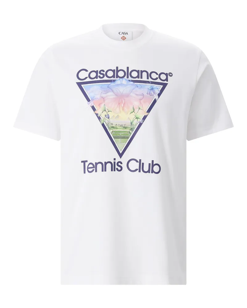 Casablanca Paris T-Shirt aus Baumwolle Weiß