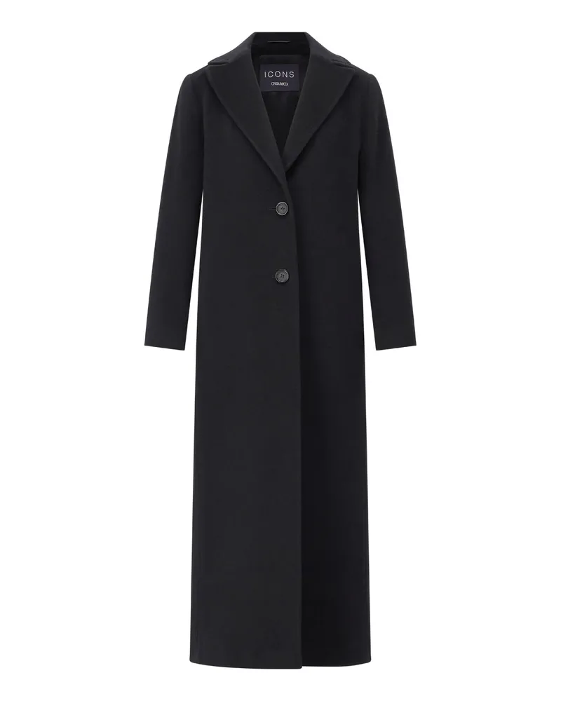 Cinzia Rocca Maxi-Mantel aus Woll-Kaschmir-Mix Schwarz