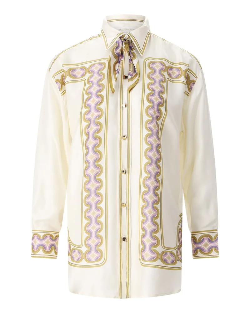 Zimmermann Bluse Luna aus Seide Creme