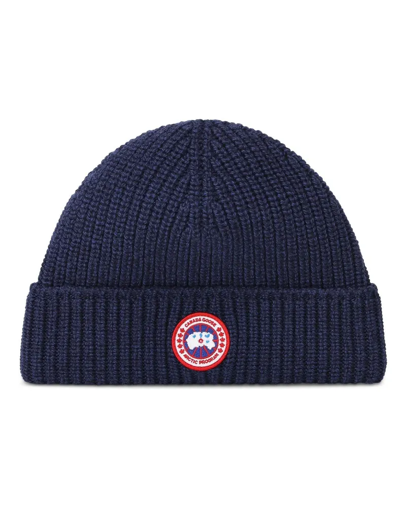 Canada Goose Beanie Rib aus Wolle Blau
