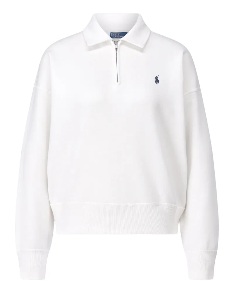 Ralph Lauren Sweatshirt mit Kragen & Reißverschluss Weiß