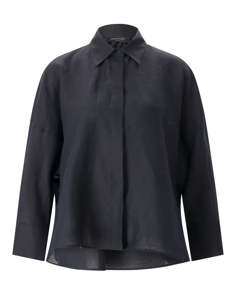 Fabiana Filippi Hemdbluse aus Baumwolle Dunkelblau