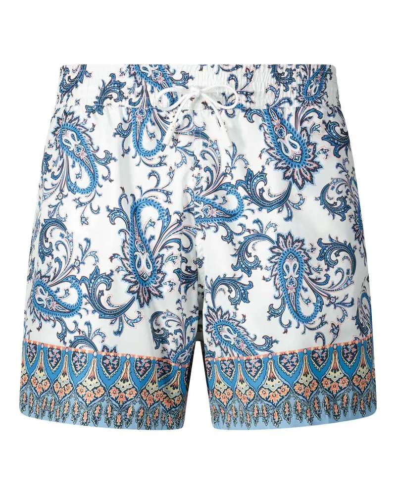 Etro Badehose mit Paisley-Muster Weiß