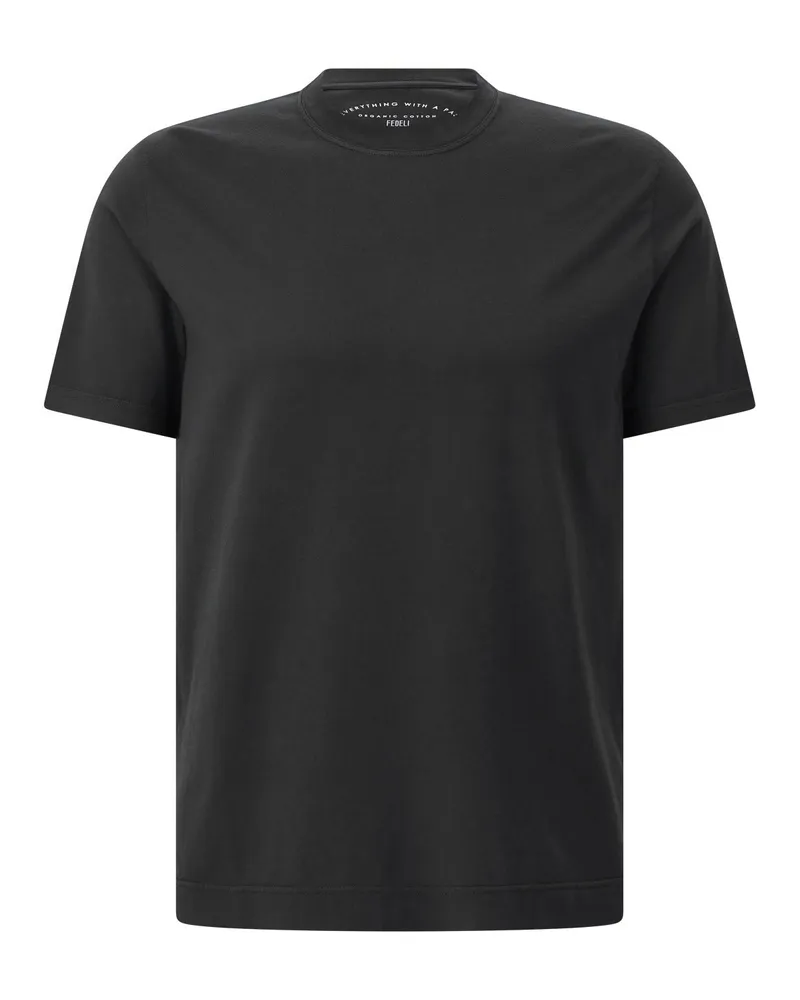 Fedeli T-Shirt aus Baumwolle Schwarz