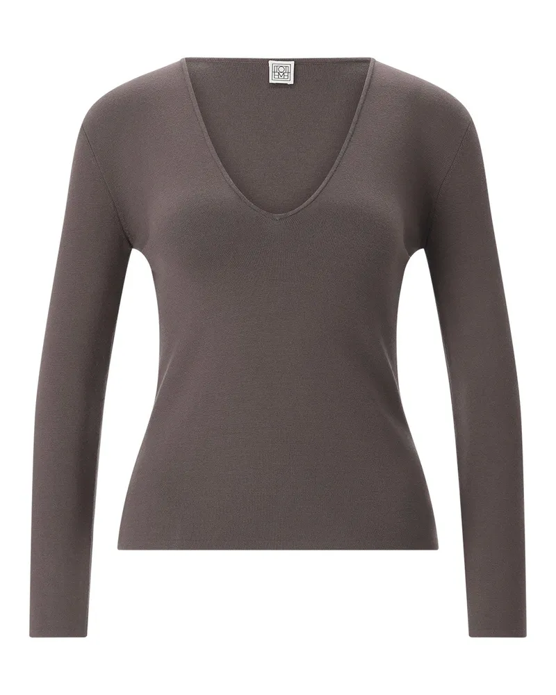 Totême Pullover mit V-Ausschnitt Braun